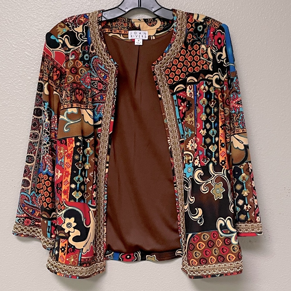JOAN RIVERS Stunning Pattern Light Jacket (Med)